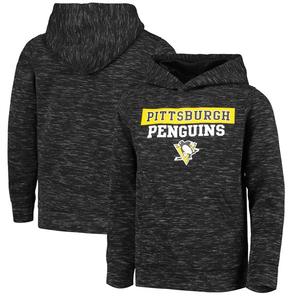 Men's Pittsburgh Penguins Black Logo Scuba Pullover Hoodie